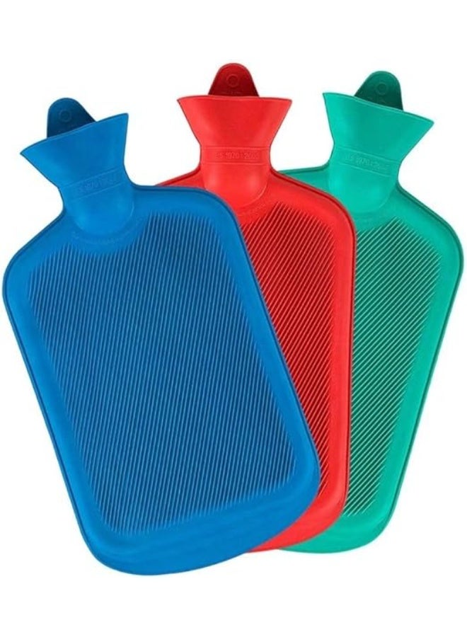 قربة مياه ساخنة مطاطية سعة 2.5 لتر - كبيرة الحجم لتخفيف الآلام والتدفئة المستمرة لفترات طويلة - Image 1